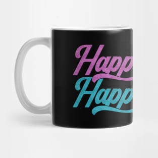 Glittery Happy Wife Happy Life Mother's Day Typography Mug